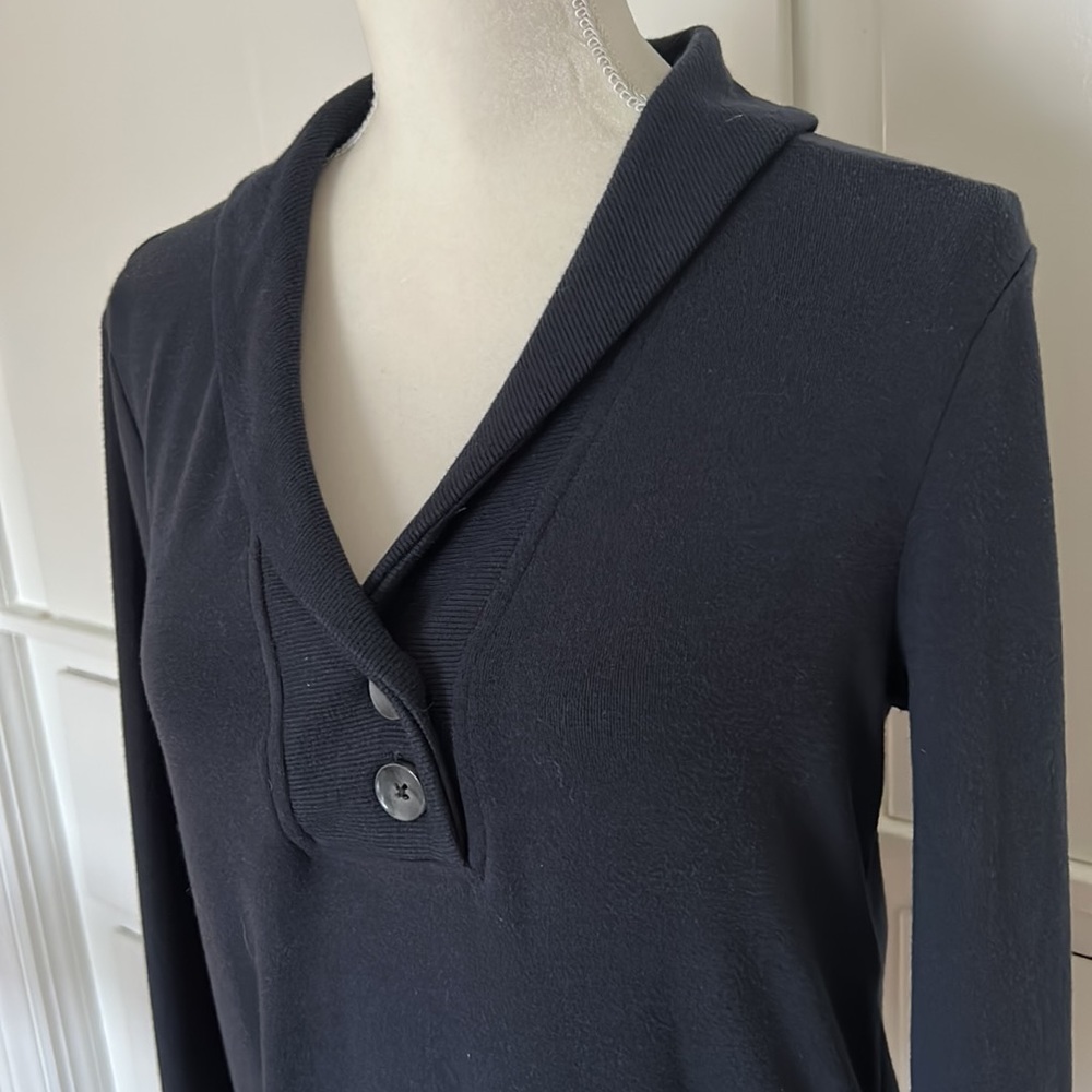 Banana Republic navy blue collared v neck with front pocket. Super soft.